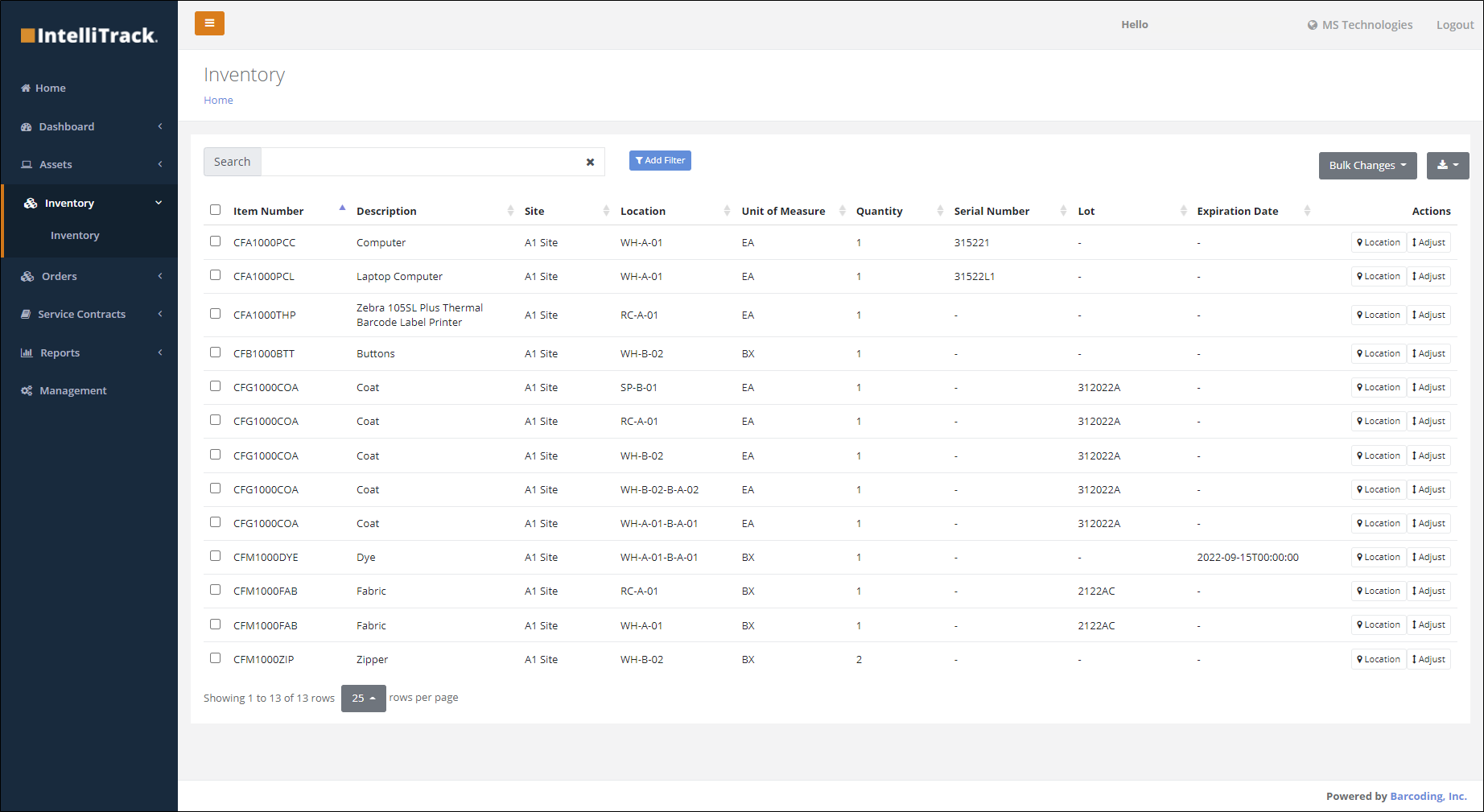 IntelliTrack Screen