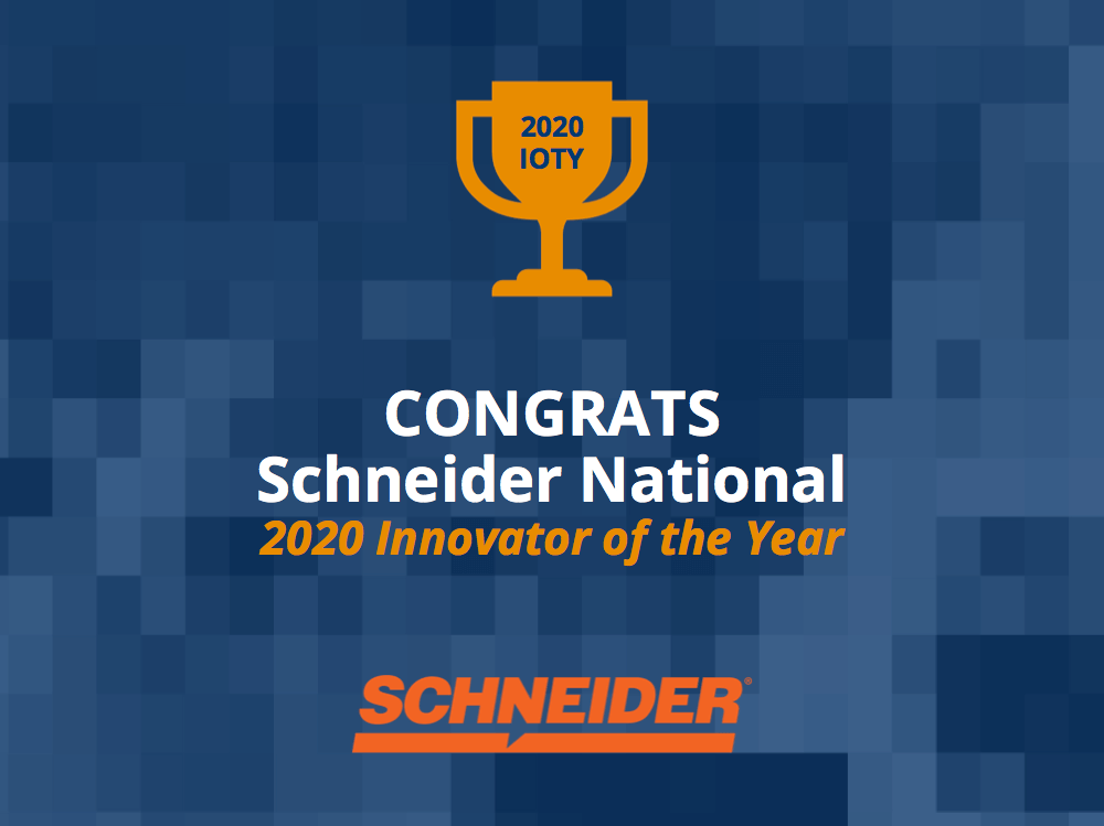 Congrats Schneider National 2020 Innovator of the Year award graphic