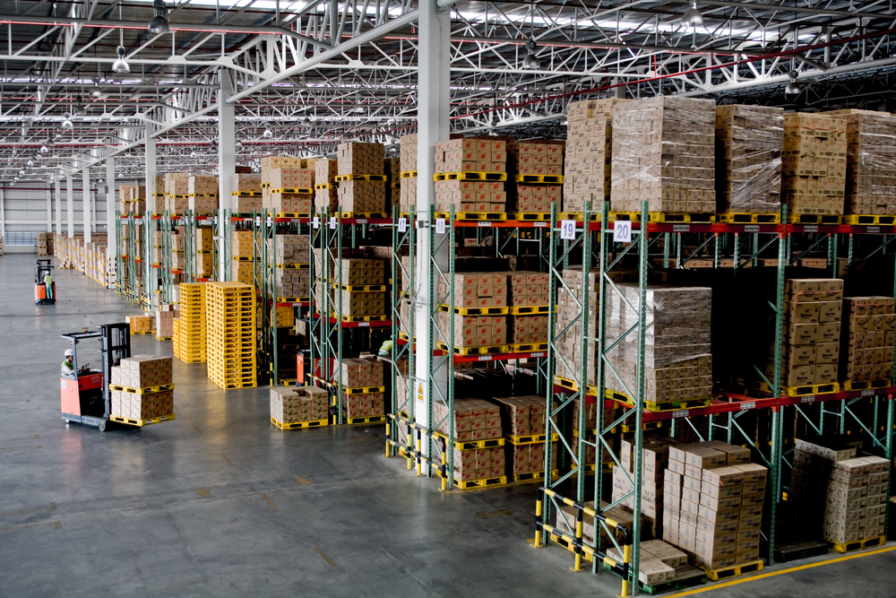 Warehouse with forklift